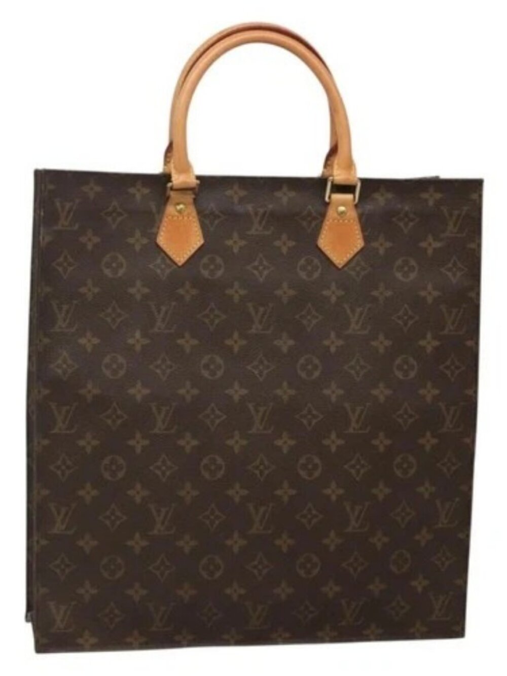 LOUIS VUITTON Monogram Sac Plat Hand Bag M51140 LV Auth 140332